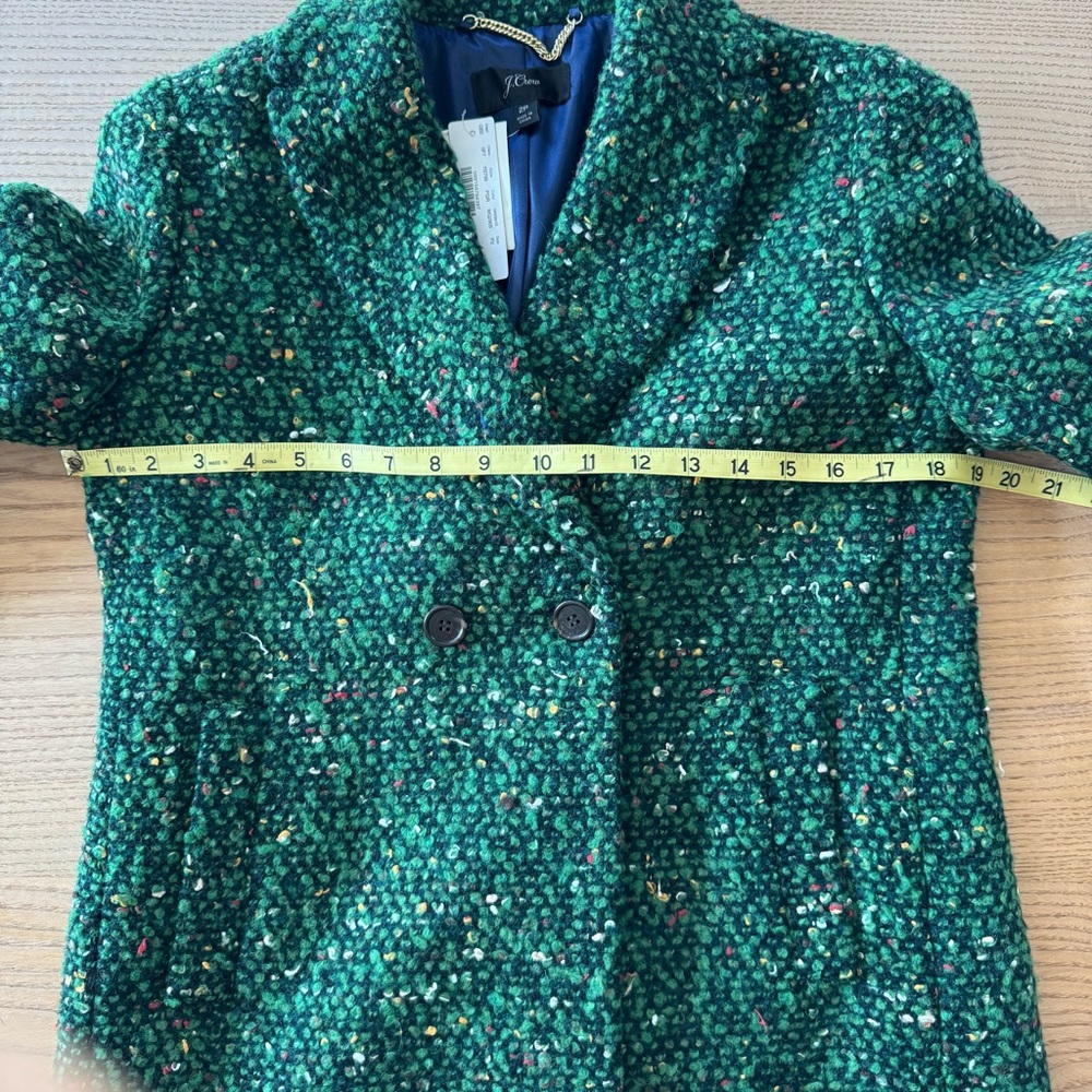 J. Crew Daphne Green Tweed Women's Coat - Picture 10 of 12